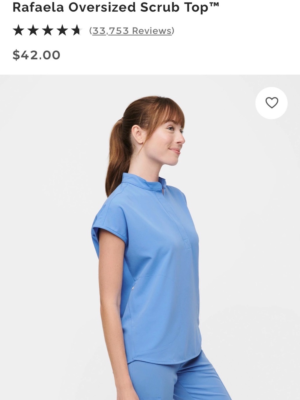 Figs Ceil Blue Zamora scrub pants and Rafaela Oversized Scrub Top